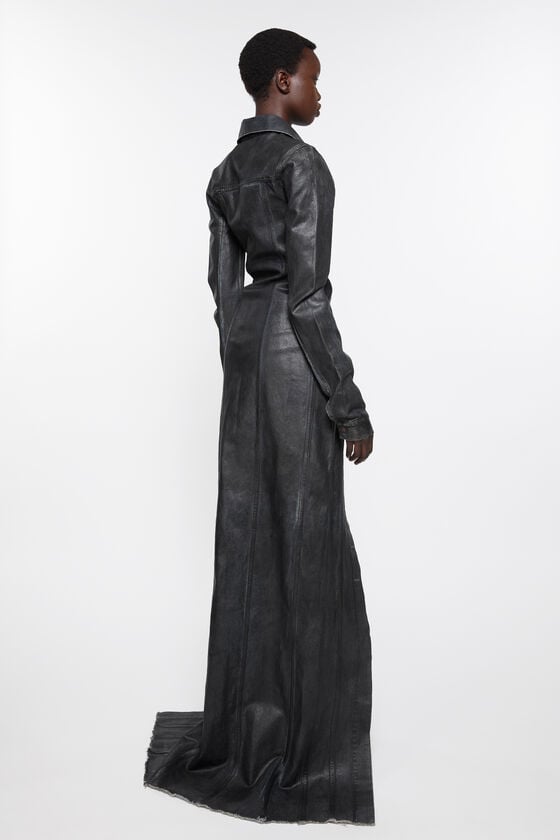 Acne Studios Kleid aus beschichtetem Denim Laufsteg-Show Kostenlose Rückgabe