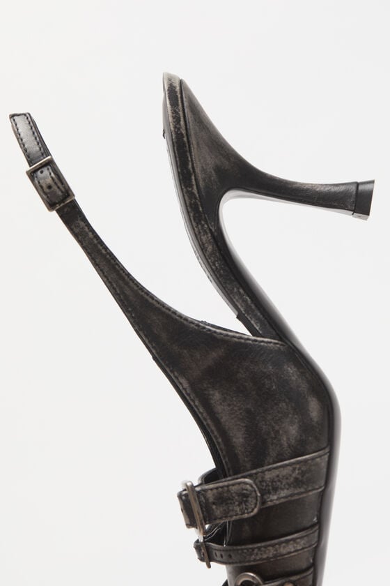 Acne Studios Slingbacks aus Leder mit Absatz Nur noch ein Tag übrig