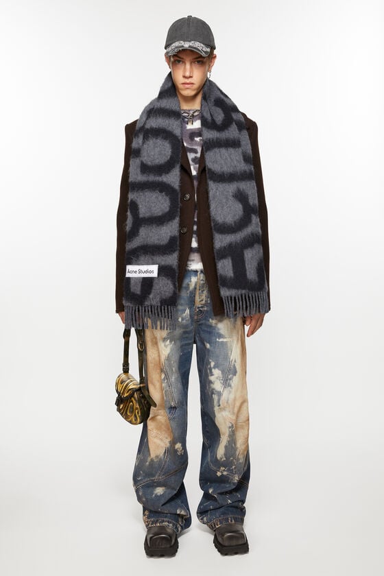 Acne Studios Scarf wool alpaca logo Kostenloser Versand international