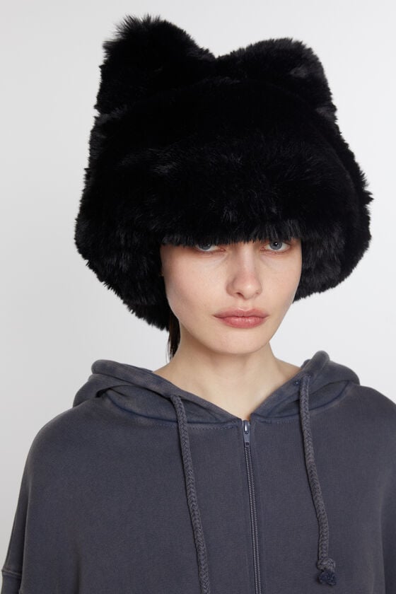 Acne Studios Flauschige Mütze mit Schleife Begrenzt auf 3 Tage