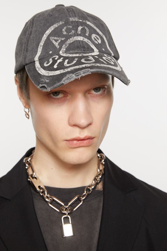 Acne Studios Kappe mit Logoaufdruck Im Verkauf