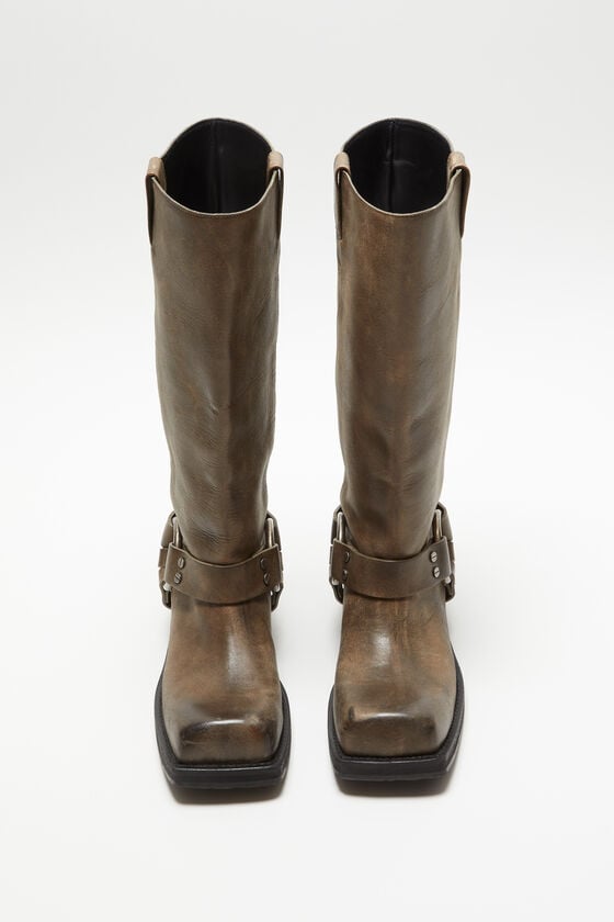 Acne Studios Lederstiefel mit Schnalle Outlet