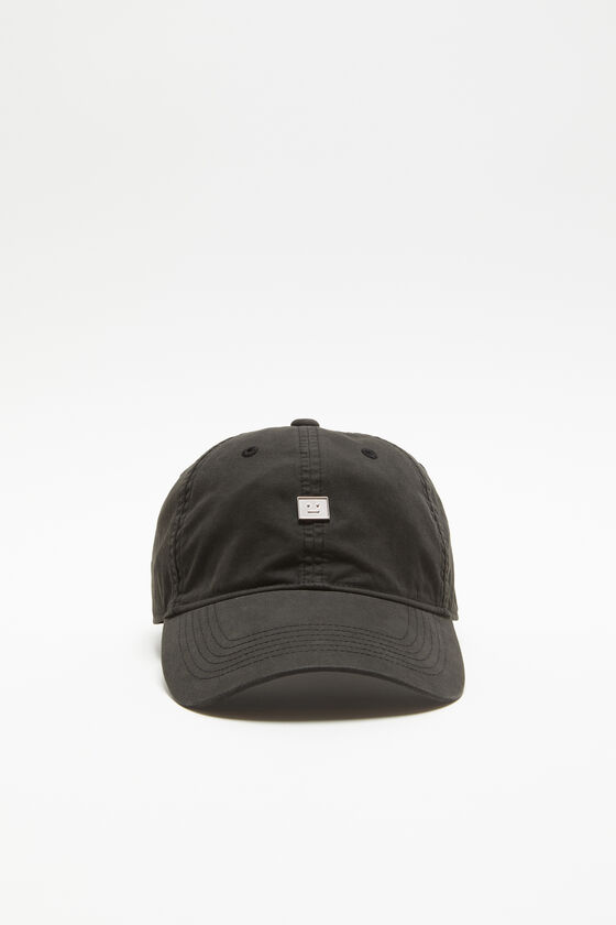 Acne Studios Kappe mit aufgesetztem Face-Aufnäher aus Metall Kostenloser Versand