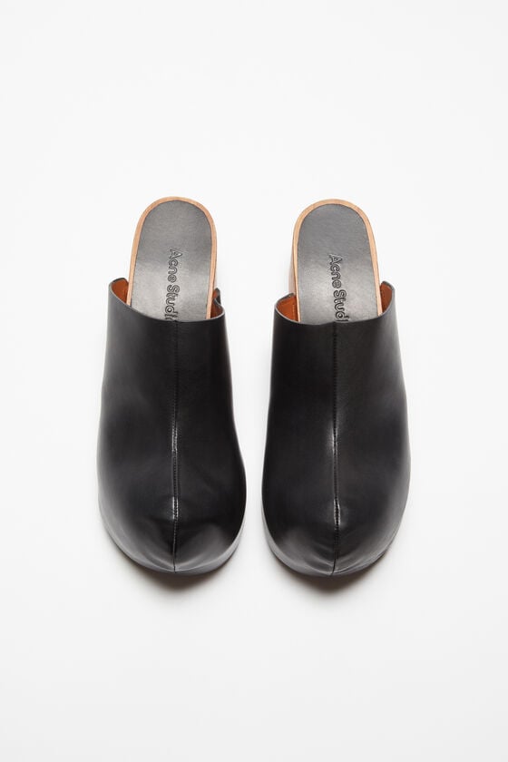 Acne Studios Leder-Holz-Clogs Günstig kaufen