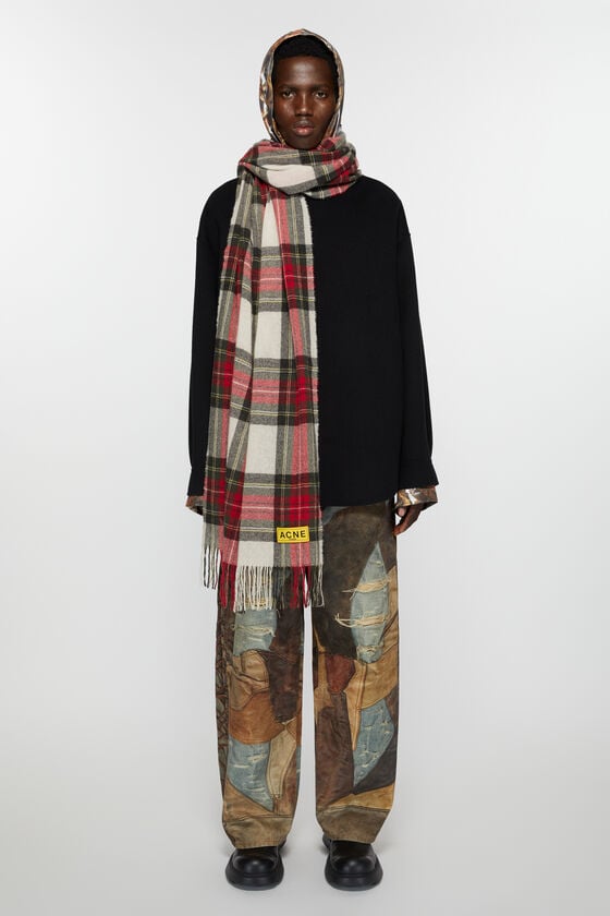 Acne Studios Karierter Fransen-Schal Saisonschlussverkauf