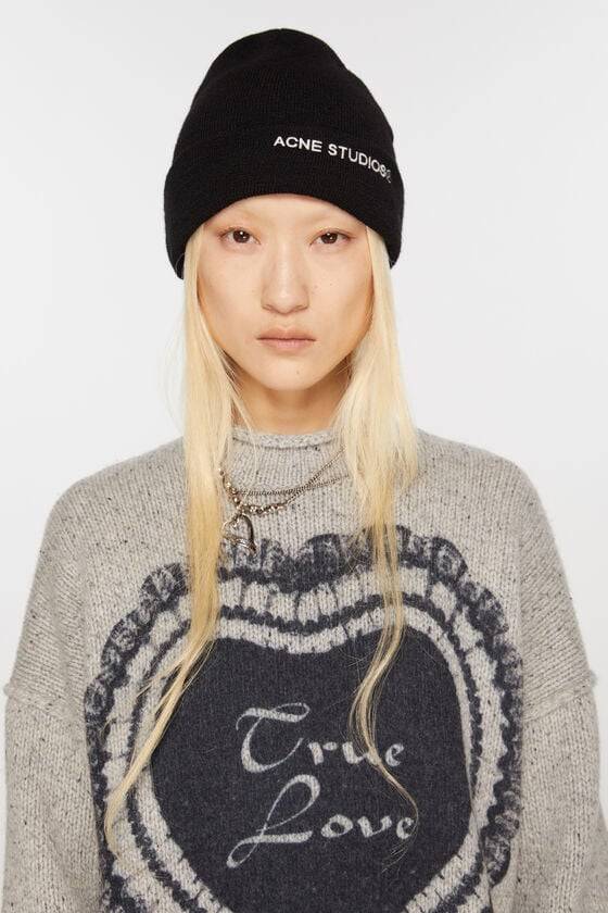 Acne Studios Beanie mit Logo Muttertagsangebot