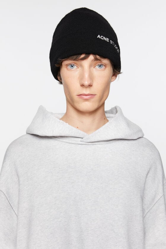 Acne Studios Beanie mit Logo Muttertagsangebot