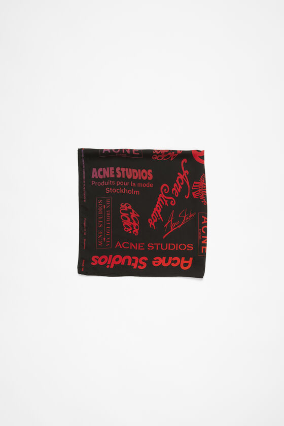 Acne Studios Seidenschal mit Logo-Prints Valentinstagsangebot
