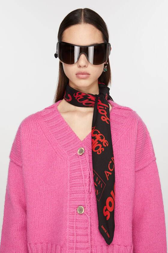Acne Studios Seidenschal mit Logo-Prints Valentinstagsangebot