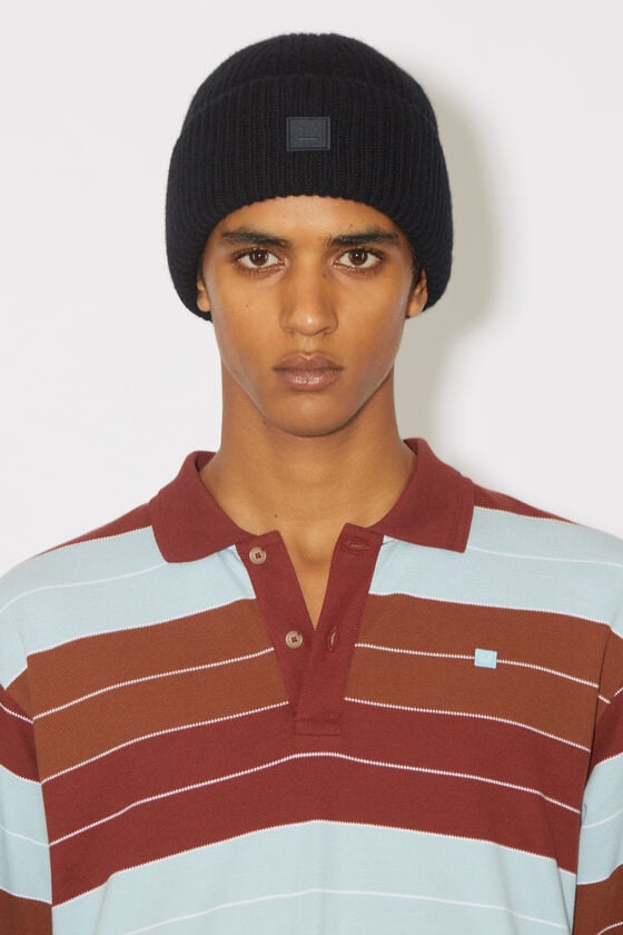 Acne Studios Beanie mit kleinem Face-Logo Bis zu 60% Rabatt