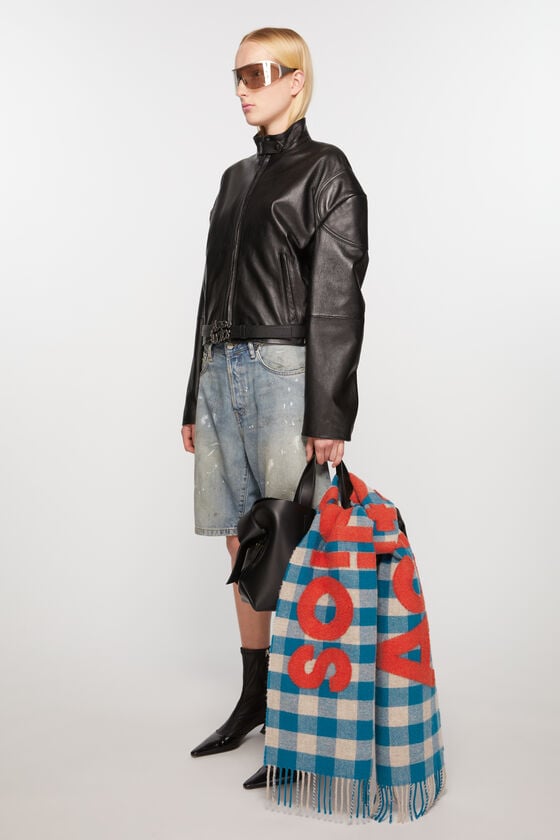 Acne Studios Karierter Logo-Schal Verkauf