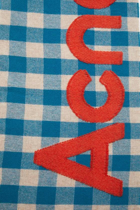 Acne Studios Karierter Logo-Schal Verkauf