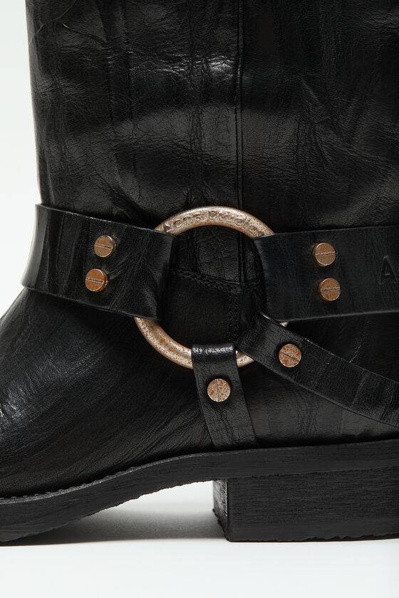Acne Studios Lederstiefel mit Schnalle Blitzverkäufe
