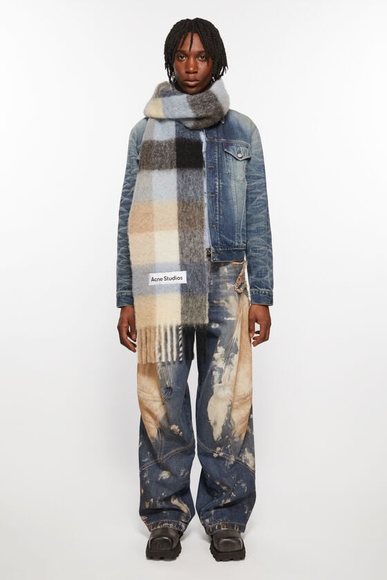 Acne Studios Karierter Schal aus Mohair Rabatt