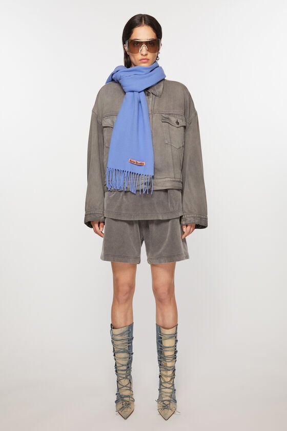 Acne Studios Schmaler Fransen-Schal aus Wolle Preisnachlass
