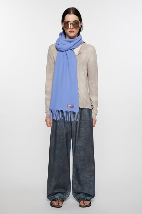 Acne Studios Schmaler Fransen-Schal aus Wolle Preisnachlass