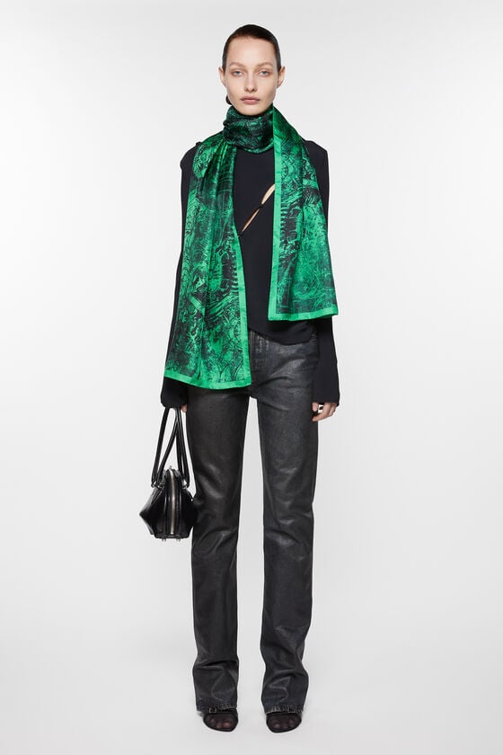 Acne Studios Printed silk scarf Laufsteg-Show Osterangebot