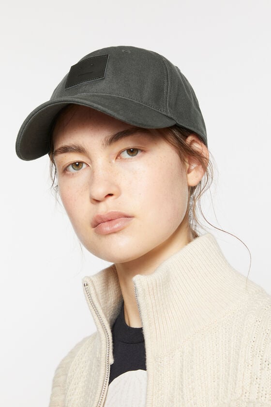 Acne Studios Leder Face-Patch Kappe Bis zu 60% Rabatt