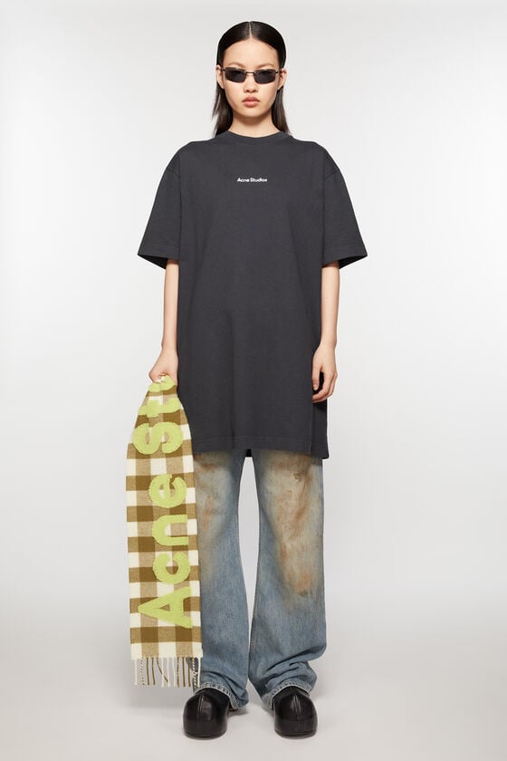 Acne Studios Karo-Schal mit Logo - Schmal Nur für heute