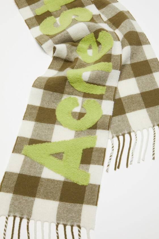Acne Studios Karo-Schal mit Logo - Schmal Nur für heute