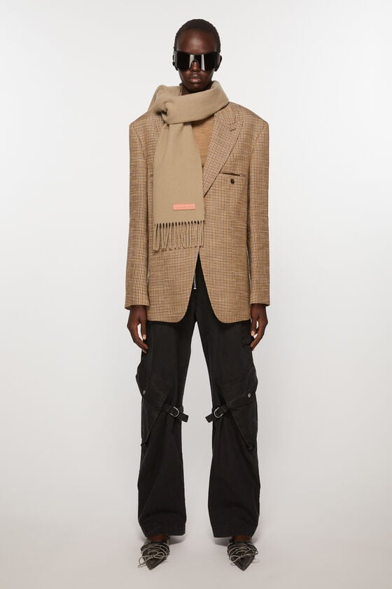 Acne Studios Schmaler Fransen-Schal aus Wolle Vierteljährliche Förderung