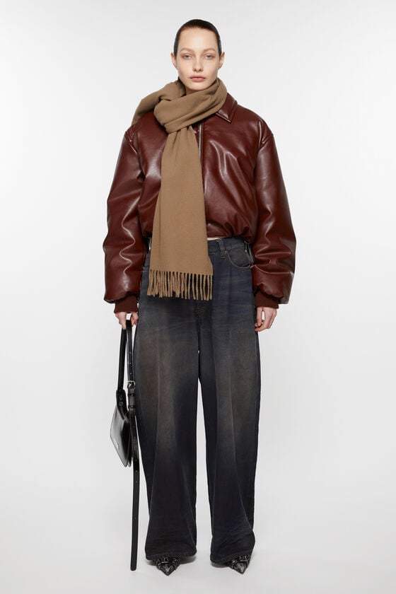 Acne Studios Schmaler Fransen-Schal aus Wolle Outlet