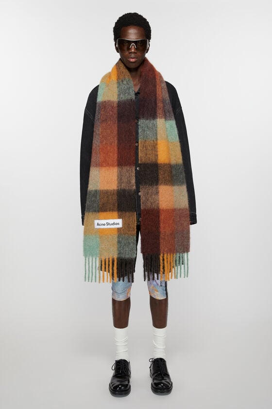 Acne Studios Karierter Schal aus Mohair Hotsell