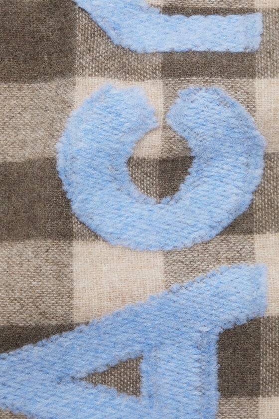 Acne Studios Karo-Schal mit Logo - Schmal Kostenloser Versand
