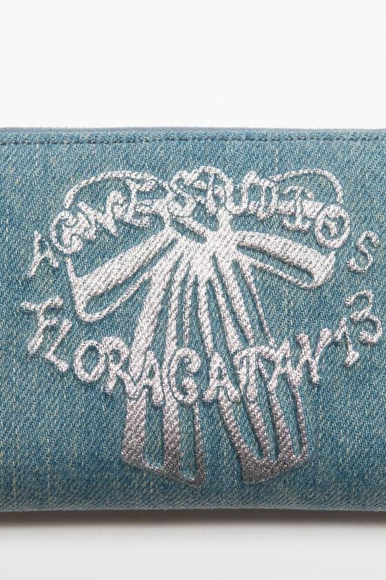 Acne Studios Portemonnaie aus Denim mit Reißverschluss Neueste Stile