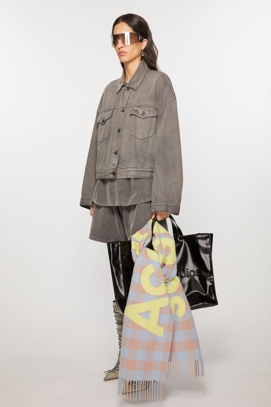 Acne Studios Karierter Schal mit Logo Letzte 2 Tage