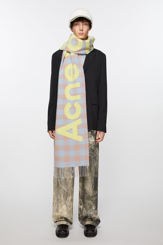 Acne Studios Karierter Schal mit Logo Letzte 2 Tage
