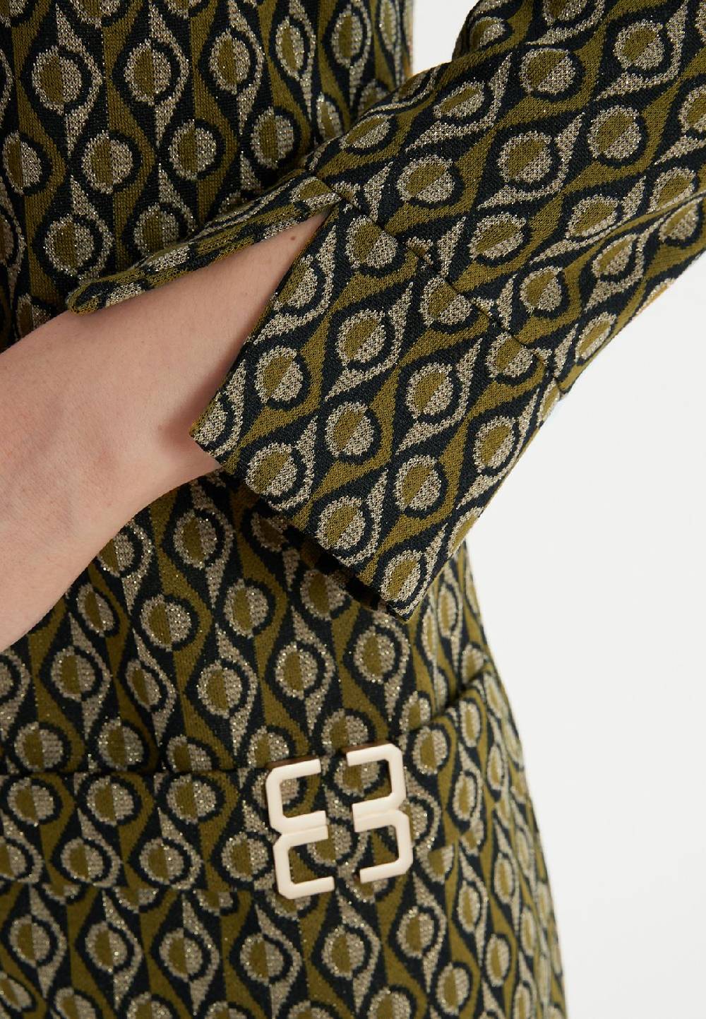 Ana Alcazar Grün-Goldenes Tunikakleid Penalisa Black Friday Preise