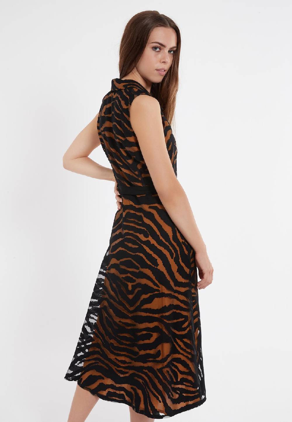 Ana Alcazar Blusenkleid Zapa Schwarz-Braun Preisnachlass