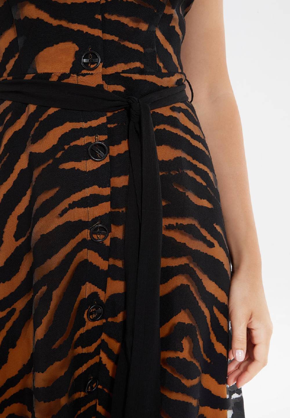 Ana Alcazar Blusenkleid Zapa Schwarz-Braun Preisnachlass