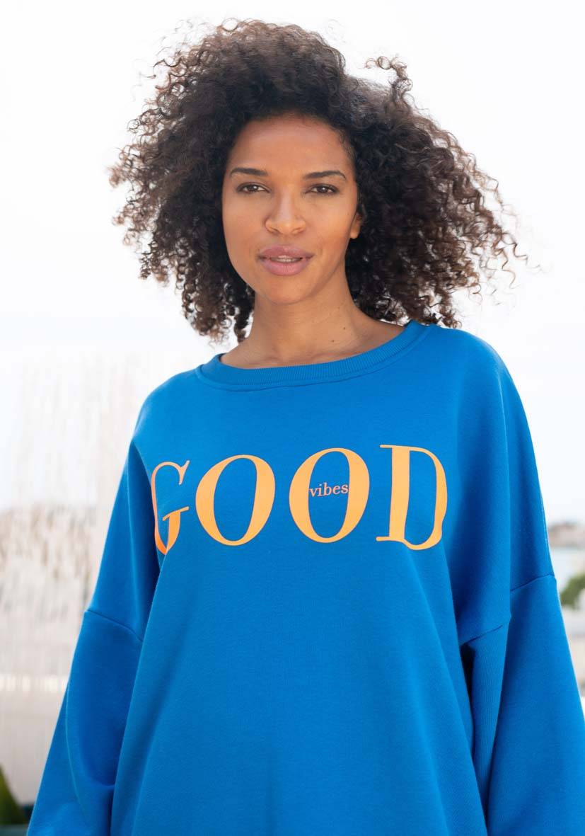 Miss Goodlife Roundneck Good Vibes – blue Outlet