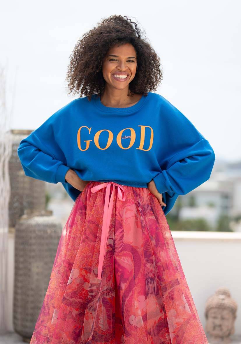 Miss Goodlife Roundneck Good Vibes – blue Outlet