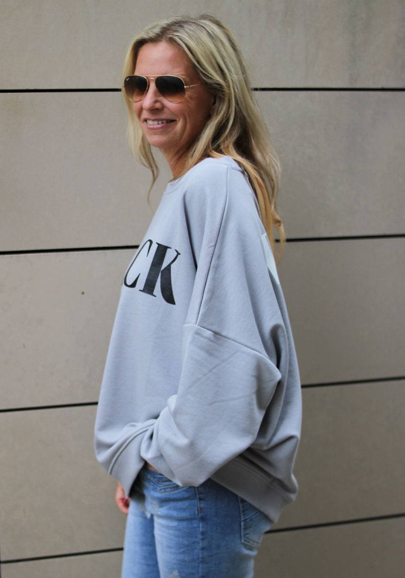 Miss Goodlife Roundneck Black and White – lightgrey Günstiger Verkauf
