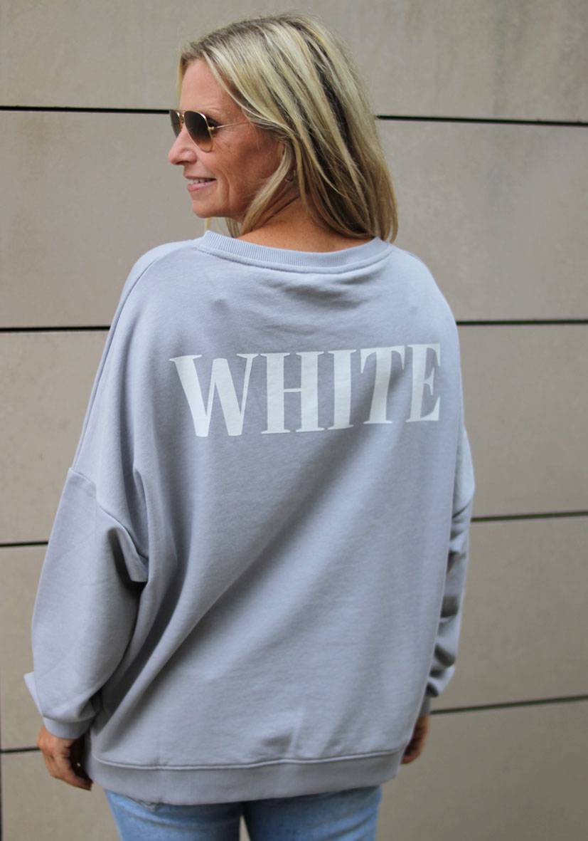 Miss Goodlife Roundneck Black and White – lightgrey Günstiger Verkauf