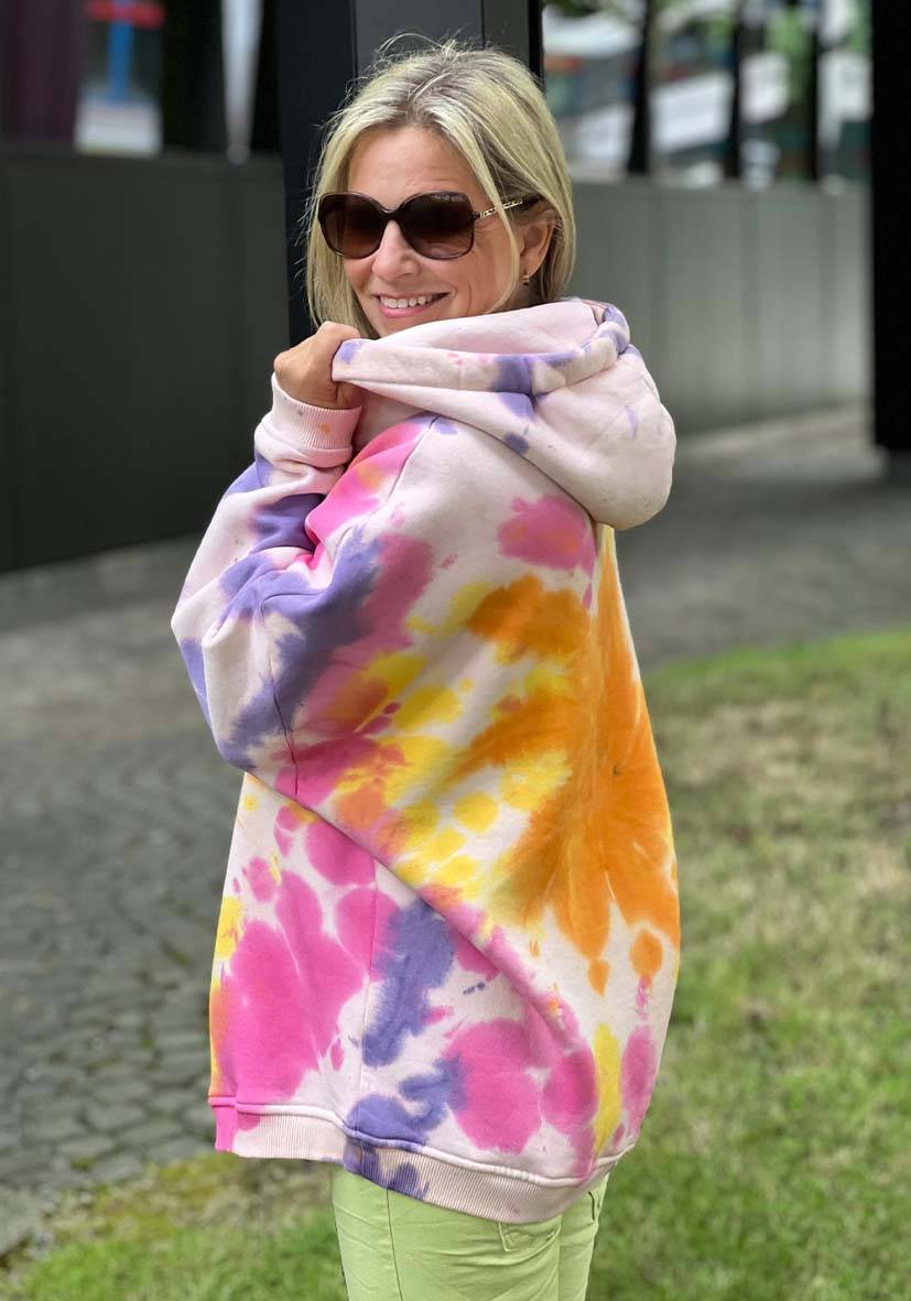 Miss Goodlife Hoodie Batik Namasté – rose im Angebot