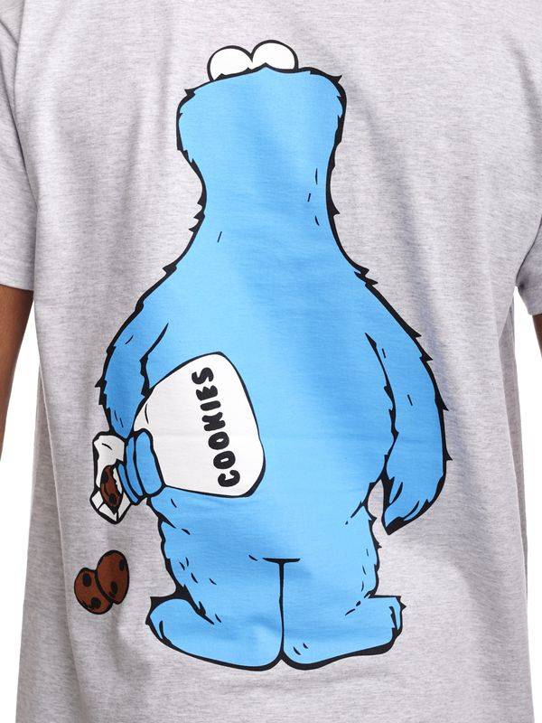 ﻿Nastrovje Potsdam Sesamstrasse Cookie Thief Herren T-Shirt grau meliert Versandkostenfrei