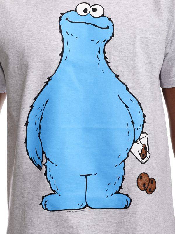 ﻿Nastrovje Potsdam Sesamstrasse Cookie Thief Herren T-Shirt grau meliert Versandkostenfrei