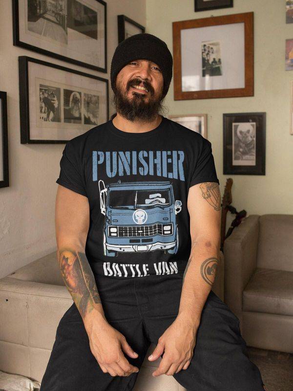 Nastrovje Potsdam The Punisher Battle Van II Herren T-Shirt schwarz Vatertagsangebot