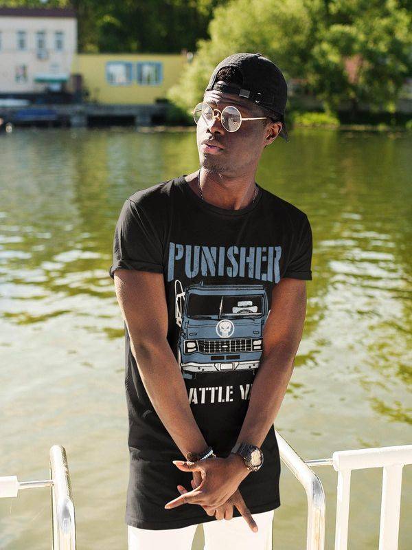 Nastrovje Potsdam The Punisher Battle Van II Herren T-Shirt schwarz Vatertagsangebot