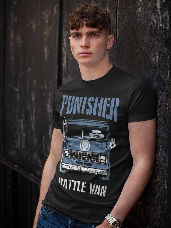Nastrovje Potsdam The Punisher Battle Van II Herren T-Shirt schwarz Vatertagsangebot