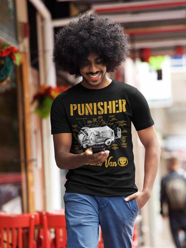 Nastrovje Potsdam The Punisher Battle Van Herren T-Shirt schwarz Valentinstagsangebot