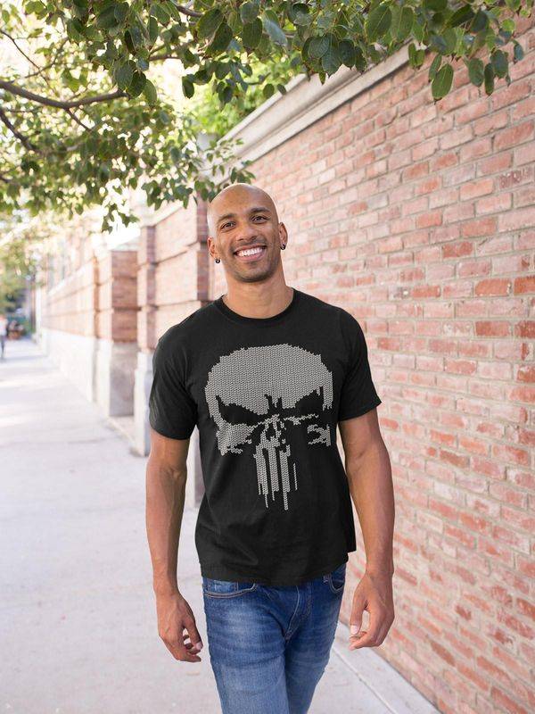 Nastrovje Potsdam The Punisher Fake Knit Herren T-Shirt schwarz Jubiläumsangebot