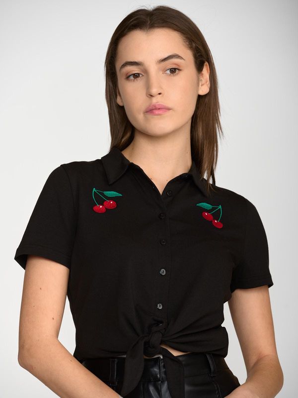 Nastrovje Potsdam Pussy Deluxe Classic Black Damen Kurzarmbluse schwarz Nur für heute