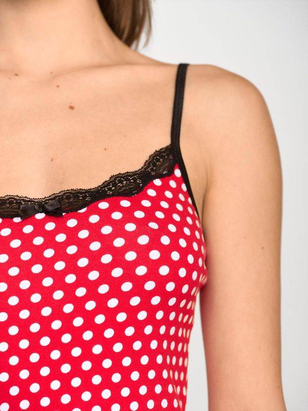 Nastrovje Potsdam Pussy Deluxe Dotties Classic Top female rot allover Sonderangebot der Fabrik