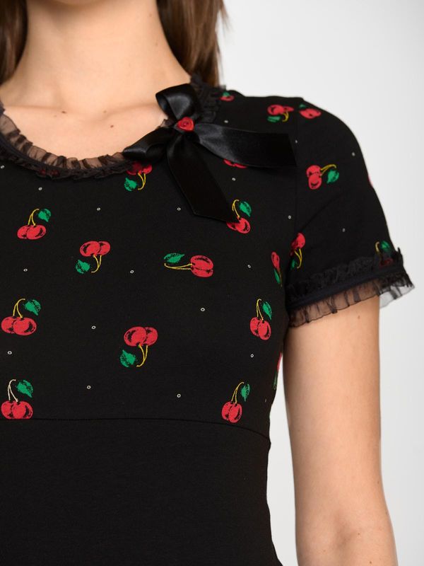 Nastrovje Potsdam Pussy Deluxe Bow On Cherries Shirt female schwarz/allover Discount Store für neue Produkte