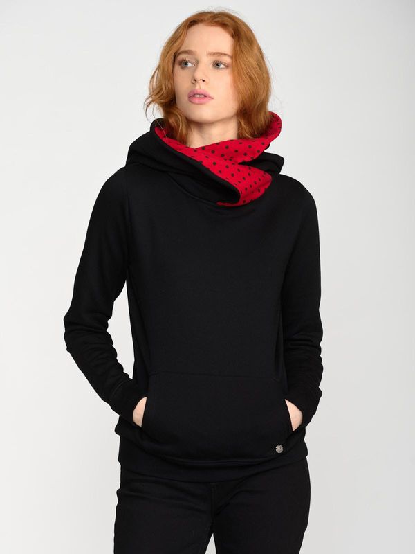 Nastrovje Potsdam Pussy Deluxe Black Dotties On Red Hoodie Damen Schalkragenpullover schwarz/allover Clearance-Verkauf